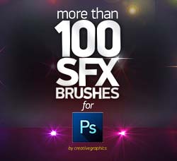 PS笔刷－100多个高清的光效效果：100 PS SFX BRUSHES